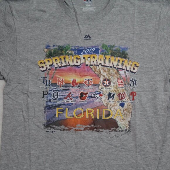 Majestic Men Gray Tee Shirt MLB Spring Training Casual Size Medium - Picture 3 of 10